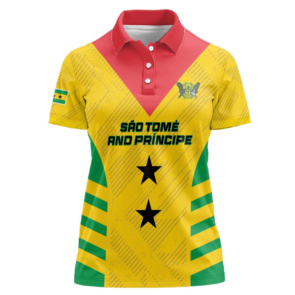 Sao Tome and Principe Football Custom Women Polo Shirt Sporty Style - Yellow Color