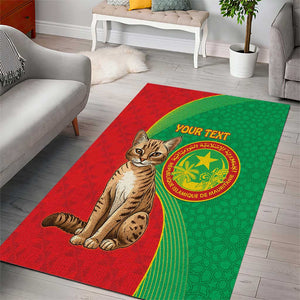 Personalized Mauritania Area Rug Felis Lybica - Islamic Mix African Pattern