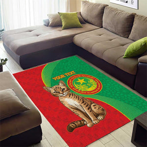 Personalized Mauritania Area Rug Felis Lybica - Islamic Mix African Pattern