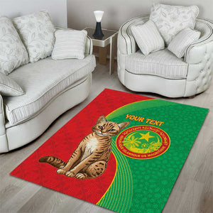 Personalized Mauritania Area Rug Felis Lybica - Islamic Mix African Pattern