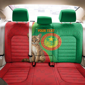 Personalized Mauritania Back Car Seat Cover Felis Lybica - Islamic Mix African Pattern