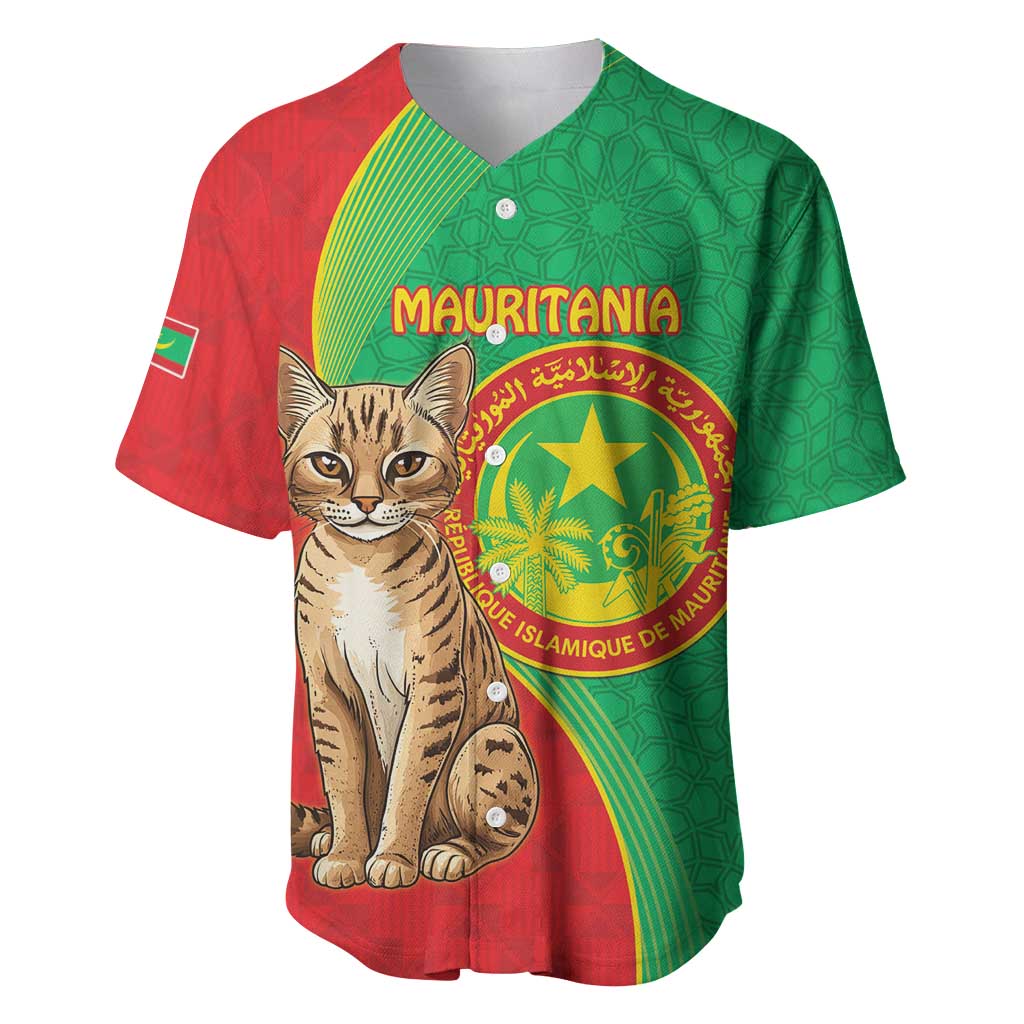 Personalized Mauritania Baseball Jersey Felis Lybica - Islamic Mix African Pattern