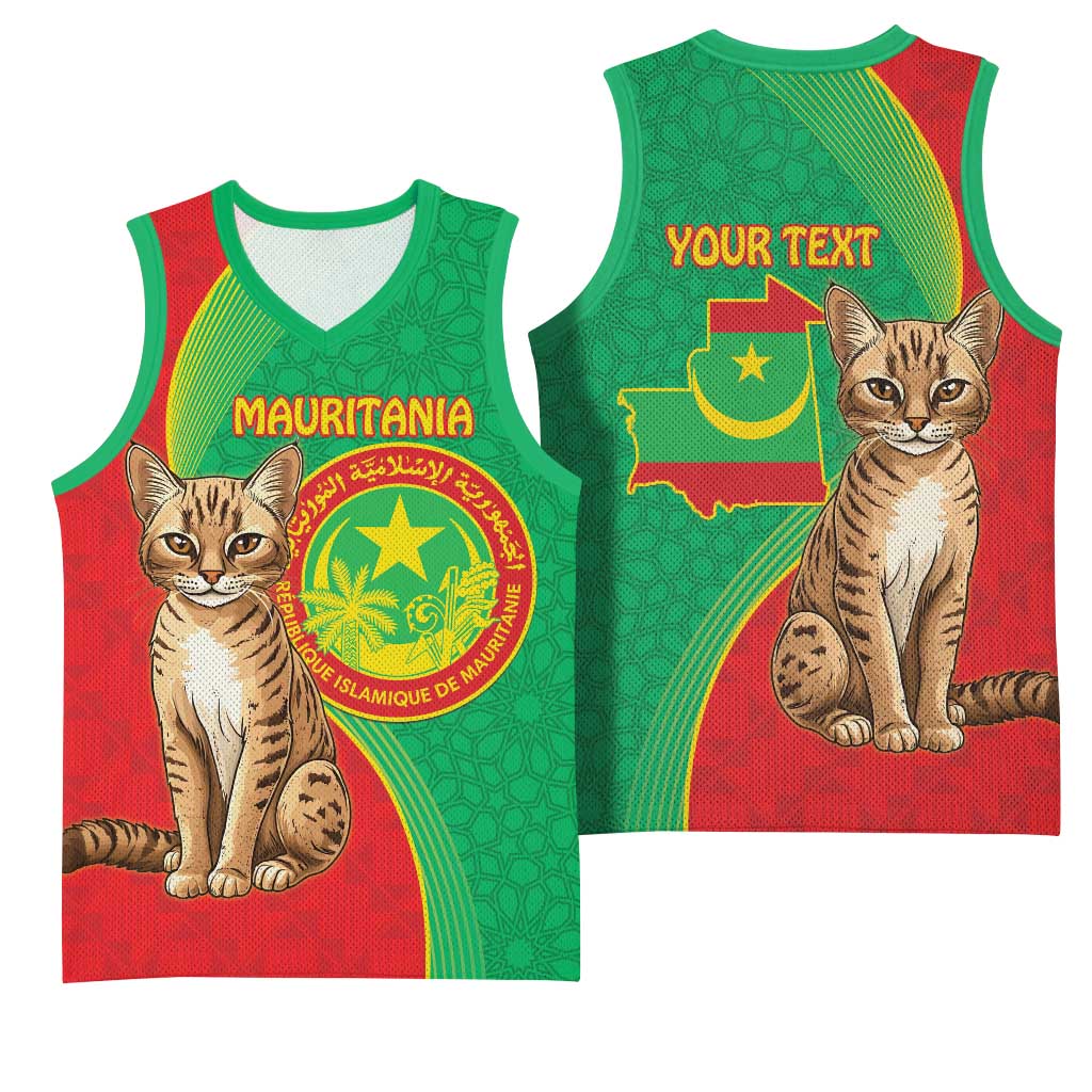 Personalized Mauritania Basketball Jersey Felis Lybica - Islamic Mix African Pattern LT15