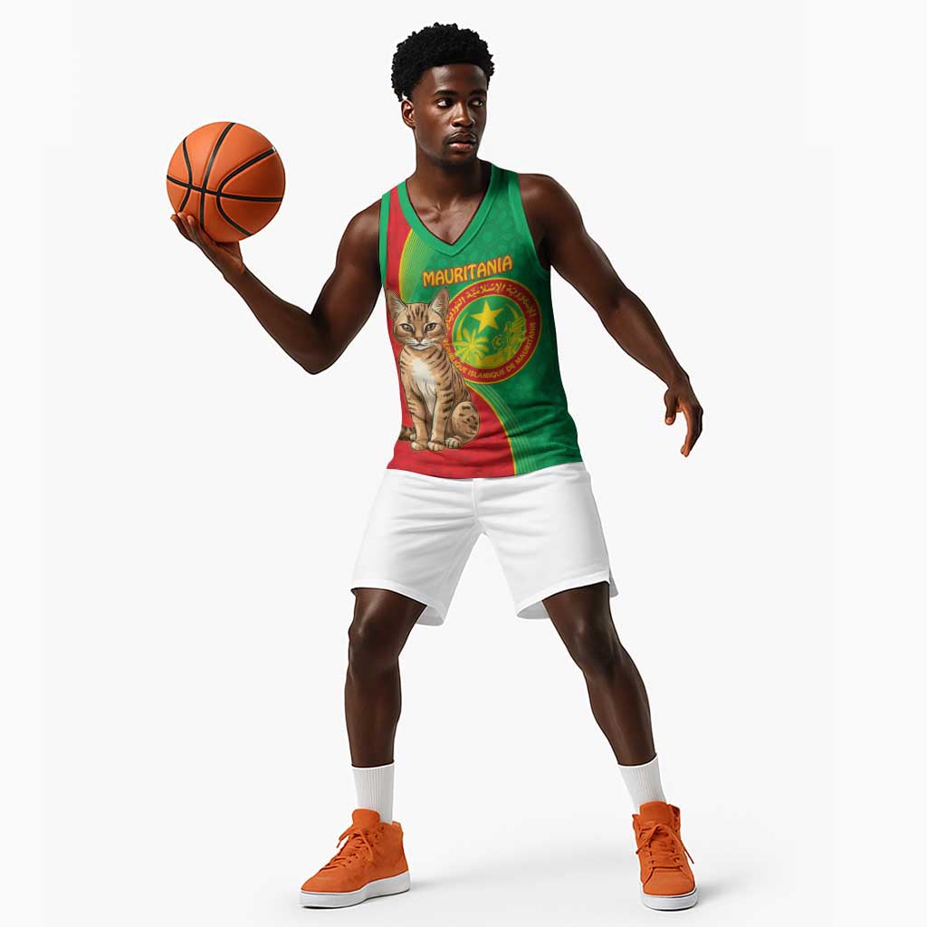 Personalized Mauritania Basketball Jersey Felis Lybica - Islamic Mix African Pattern LT15