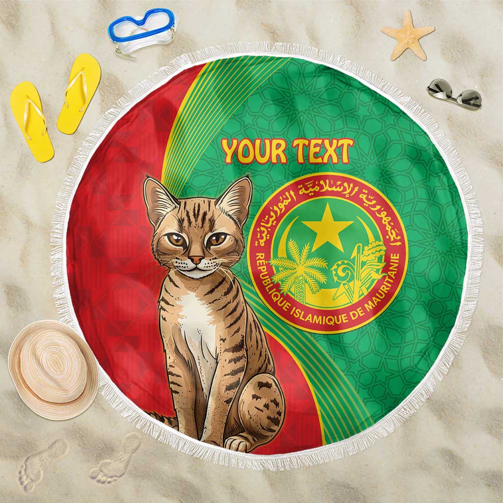 Personalized Mauritania Beach Blanket Felis Lybica - Islamic Mix African Pattern