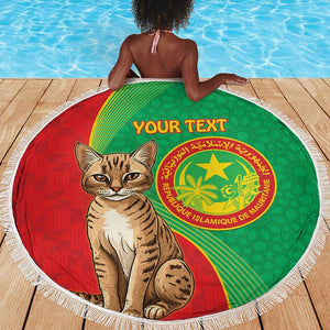 Personalized Mauritania Beach Blanket Felis Lybica - Islamic Mix African Pattern