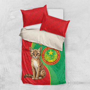 Personalized Mauritania Bedding Set Felis Lybica - Islamic Mix African Pattern