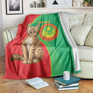 Personalized Mauritania Blanket Felis Lybica - Islamic Mix African Pattern