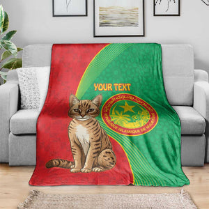 Personalized Mauritania Blanket Felis Lybica - Islamic Mix African Pattern