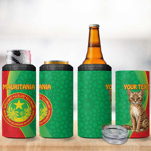 Personalized Mauritania 4 in 1 Can Cooler Tumbler Felis Lybica - Islamic Mix African Pattern