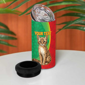 Personalized Mauritania 4 in 1 Can Cooler Tumbler Felis Lybica - Islamic Mix African Pattern