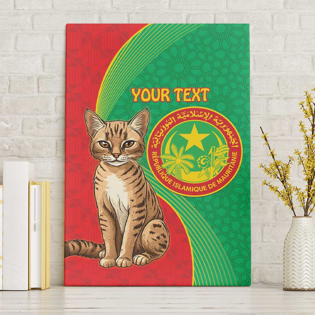 Personalized Mauritania Canvas Wall Art Felis Lybica - Islamic Mix African Pattern