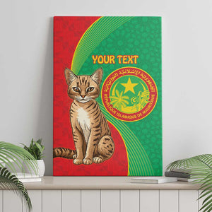 Personalized Mauritania Canvas Wall Art Felis Lybica - Islamic Mix African Pattern