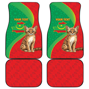 Personalized Mauritania Car Mats Felis Lybica - Islamic Mix African Pattern