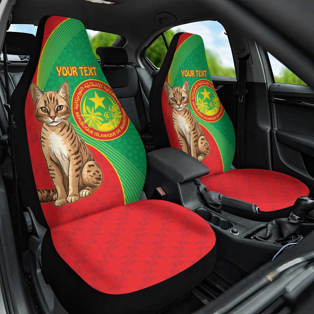 Personalized Mauritania Car Seat Cover Felis Lybica - Islamic Mix African Pattern