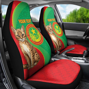 Personalized Mauritania Car Seat Cover Felis Lybica - Islamic Mix African Pattern