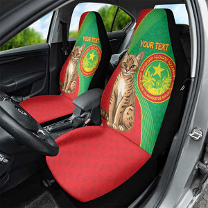 Personalized Mauritania Car Seat Cover Felis Lybica - Islamic Mix African Pattern