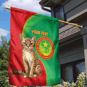 Personalized Mauritania Garden Flag Felis Lybica - Islamic Mix African Pattern