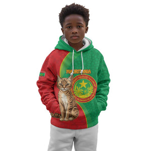 Personalized Mauritania Kid Hoodie Felis Lybica - Islamic Mix African Pattern