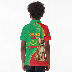 Personalized Mauritania Kid Polo Shirt Felis Lybica - Islamic Mix African Pattern