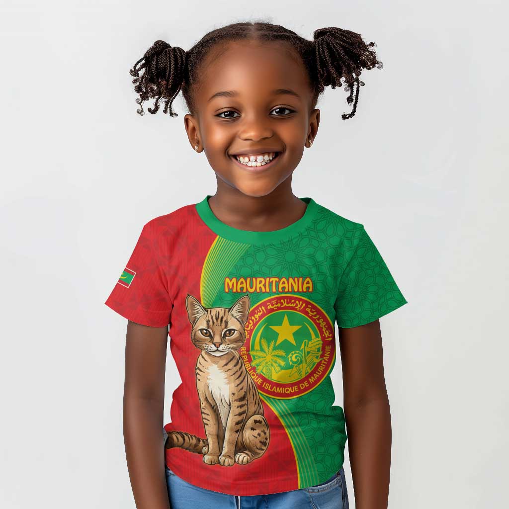 Personalized Mauritania Kid T shirt Felis Lybica - Islamic Mix African Pattern