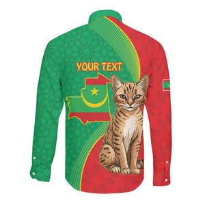 Personalized Mauritania Long Sleeve Button Shirt Felis Lybica - Islamic Mix African Pattern