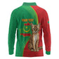 Personalized Mauritania Long Sleeve Polo Shirt Felis Lybica - Islamic Mix African Pattern