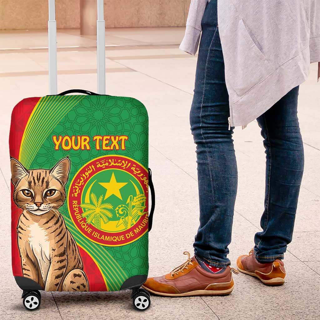 Personalized Mauritania Luggage Cover Felis Lybica - Islamic Mix African Pattern