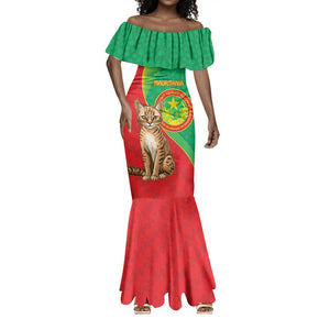 Personalized Mauritania Mermaid Dress Felis Lybica - Islamic Mix African Pattern