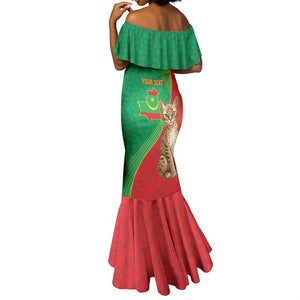 Personalized Mauritania Mermaid Dress Felis Lybica - Islamic Mix African Pattern