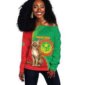 Personalized Mauritania Off Shoulder Sweater Felis Lybica - Islamic Mix African Pattern