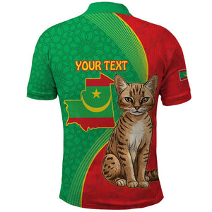 Personalized Mauritania Polo Shirt Felis Lybica - Islamic Mix African Pattern