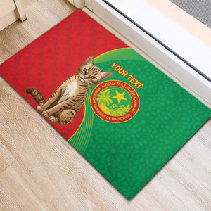 Personalized Mauritania Rubber Doormat Felis Lybica - Islamic Mix African Pattern