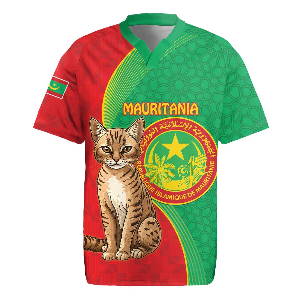 Personalized Mauritania Rugby Jersey Felis Lybica - Islamic Mix African Pattern