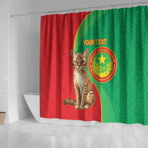 Personalized Mauritania Shower Curtain Felis Lybica - Islamic Mix African Pattern