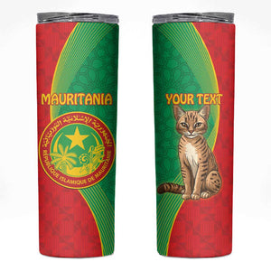 Personalized Mauritania Skinny Tumbler Felis Lybica - Islamic Mix African Pattern