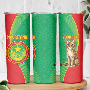 Personalized Mauritania Skinny Tumbler Felis Lybica - Islamic Mix African Pattern