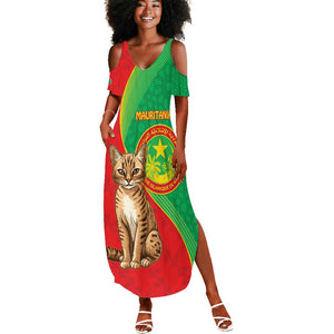 Personalized Mauritania Summer Maxi Dress Felis Lybica - Islamic Mix African Pattern