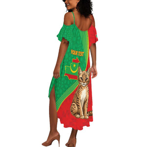 Personalized Mauritania Summer Maxi Dress Felis Lybica - Islamic Mix African Pattern