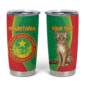 Personalized Mauritania Tumbler Cup Felis Lybica - Islamic Mix African Pattern