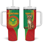 Personalized Mauritania Tumbler With Handle Felis Lybica - Islamic Mix African Pattern