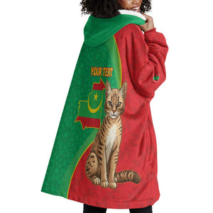 Personalized Mauritania Wearable Blanket Hoodie Felis Lybica - Islamic Mix African Pattern