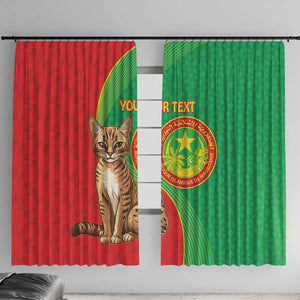 Personalized Mauritania Window Curtain Felis Lybica - Islamic Mix African Pattern