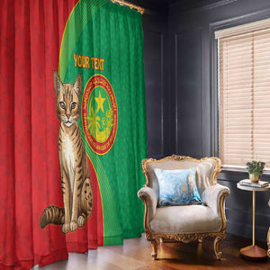 Personalized Mauritania Window Curtain Felis Lybica - Islamic Mix African Pattern