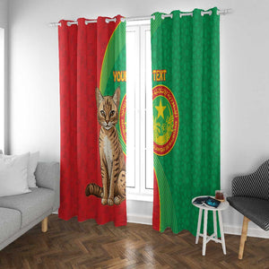 Personalized Mauritania Window Curtain Felis Lybica - Islamic Mix African Pattern