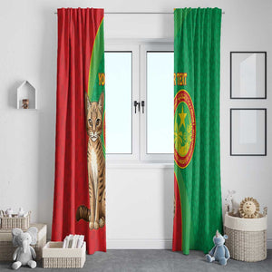 Personalized Mauritania Window Curtain Felis Lybica - Islamic Mix African Pattern