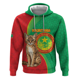 Personalized Mauritania Zip Hoodie Felis Lybica - Islamic Mix African Pattern