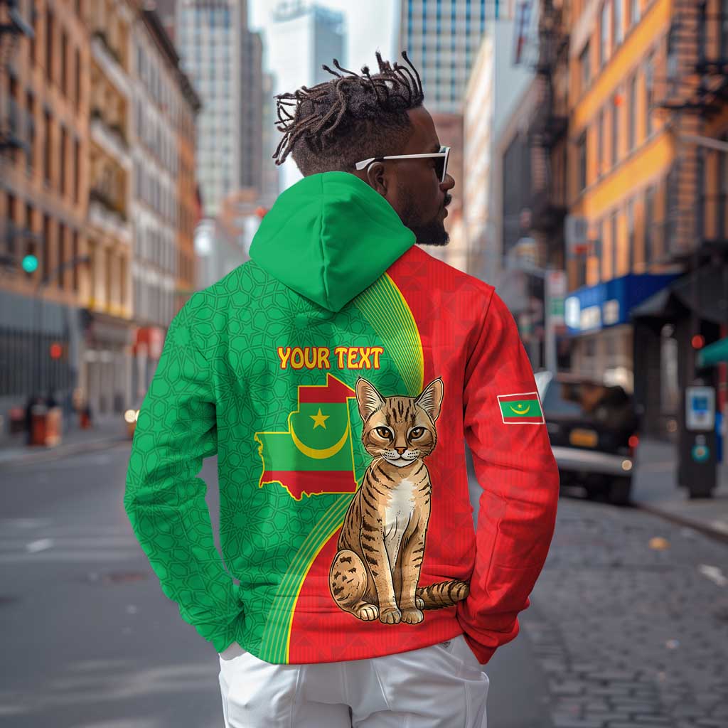 Personalized Mauritania Zip Hoodie Felis Lybica - Islamic Mix African Pattern