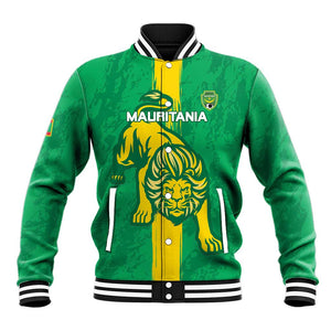 Custom Mauritania Football Baseball Jacket Go Lions of Chinguetti