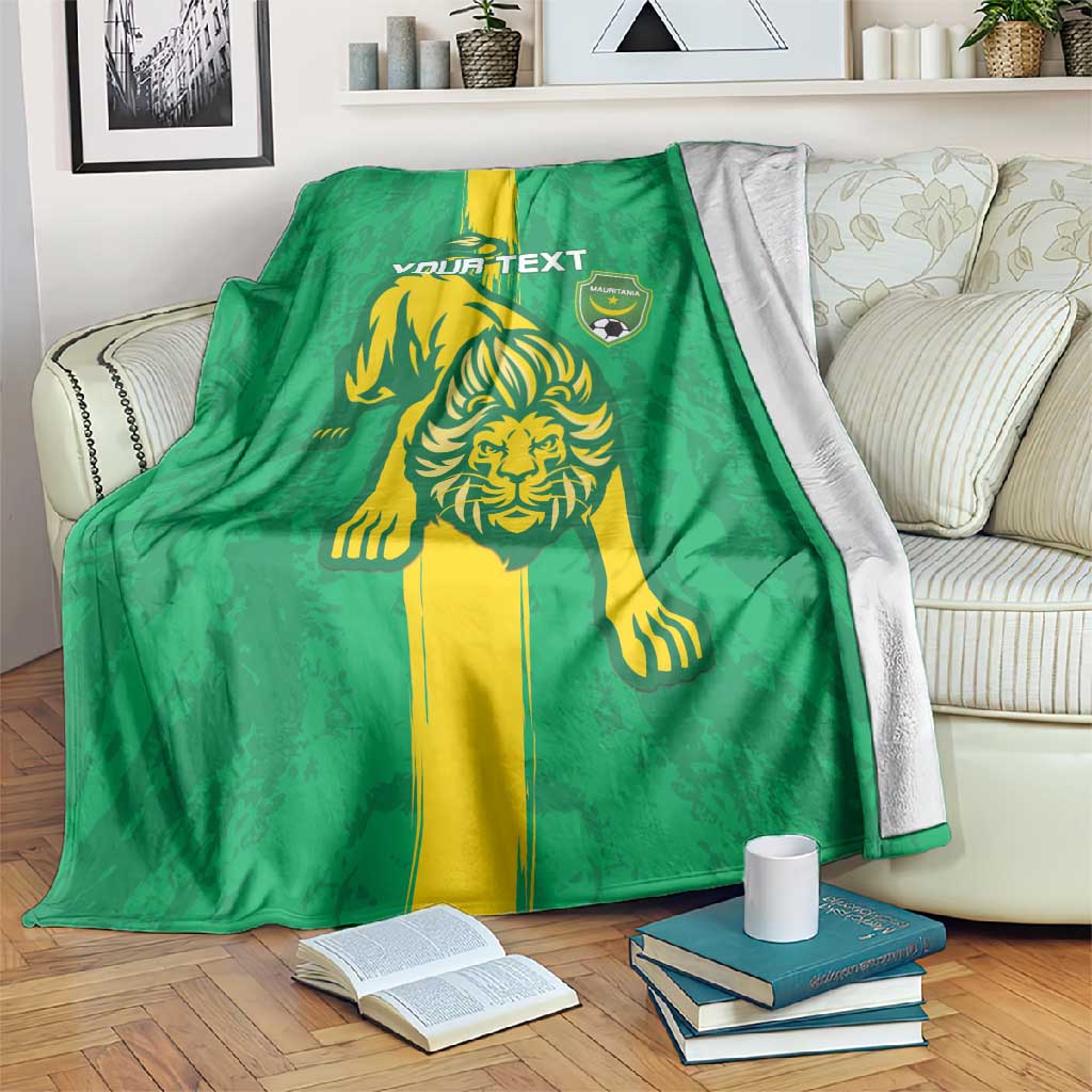 Custom Mauritania Football Blanket Go Lions of Chinguetti